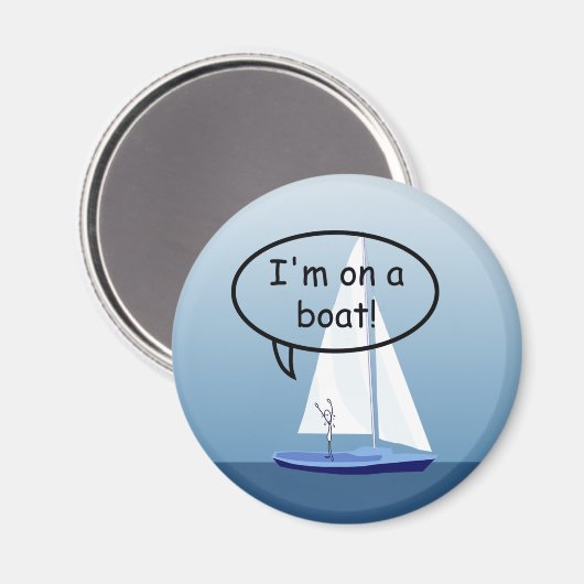 Sailboat Sailor auf dem Boot Funny Round Magnet (Vorderseite/Rückseite)
