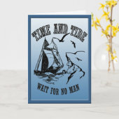 Sailboat Sailor Zeit und Gezeiten Kundenwunsch Gru Karte (Gelbe Blume)