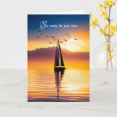 Sailboat Silhoutte am Sunset Beileid Karte (Gelbe Blume)