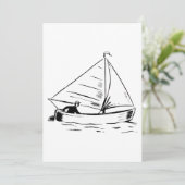 Sailboat Sketch Einladung (Stehend Vorderseite)