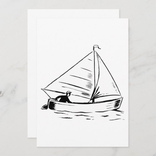Sailboat Sketch Einladung (Vorne/Hinten)