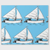 Sailboat Sketch Geschenkpapier (Flach)