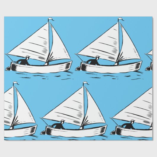 Sailboat Sketch Geschenkpapier (Flach)