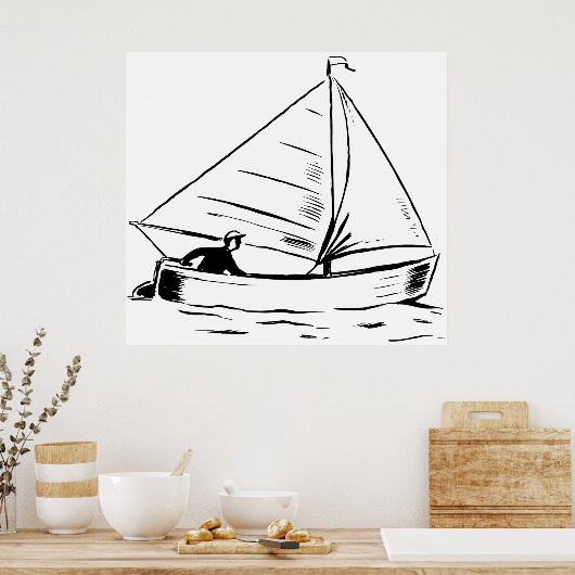 Sailboat Sketch Poster (Küche)