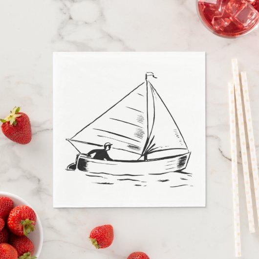 Sailboat Sketch Serviette (Beispiel)