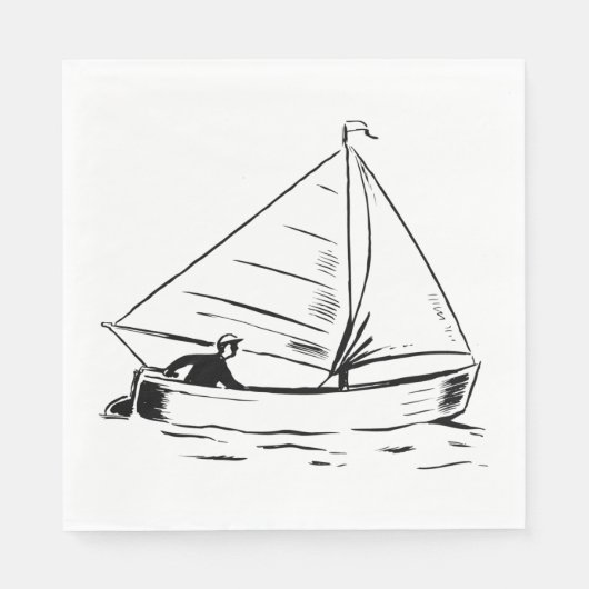Sailboat Sketch Serviette (Vorderseite)