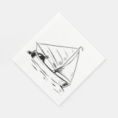 Sailboat Sketch Serviette (Ecke)