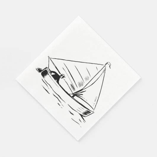 Sailboat Sketch Serviette (Ecke)