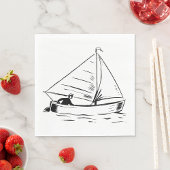 Sailboat Sketch Serviette