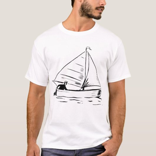 Sailboat Sketch T-Shirt (Vorderseite)