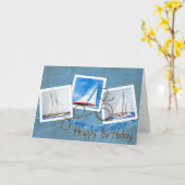 Sailboat Snapshots zum Geburtstag Karte (Gelbe Blume)