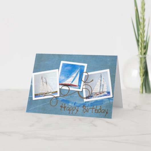 Sailboat Snapshots zum Geburtstag Karte (Vorderseite)