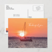 Sailboat Sonnenaufgang Denken Sie an Sie Postkarte (Vorne/Hinten)