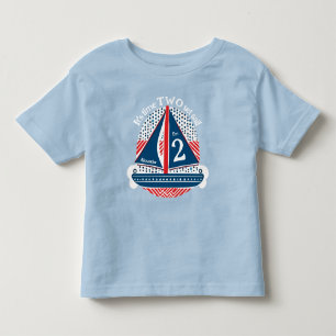 Sailboat Splash 2. Geburtstag Red White Blue Kleinkind T-shirt