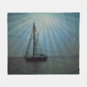 SailBoat & Stars Fleece Blanket (Vorderseite (Horizontal))