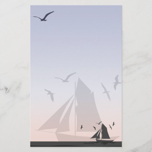 Sailboat Stationery Briefpapier (Vorderseite)