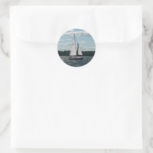 Sailboat-Sticker Runder Aufkleber (Tasche)