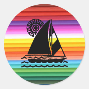 Sailboat-Sticker Runder Aufkleber