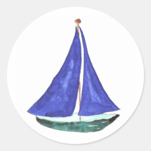 Sailboat-Sticker Runder Aufkleber