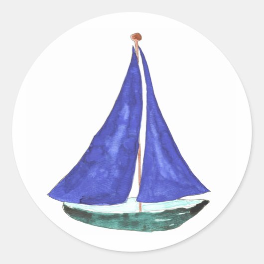 Sailboat-Sticker Runder Aufkleber (Vorderseite)