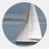 Sailboat-Stickers Runder Aufkleber (Vorderseite)