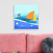 Sailboat Stretched Canvas Print Leinwanddruck (Insitu (Wohnzimmer))