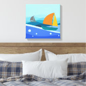 Sailboat Stretched Canvas Print Leinwanddruck (Insitu (Schlafzimmer))