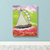 Sailboat Striping Jib Leinwanddruck (Insitu (Holzboden))