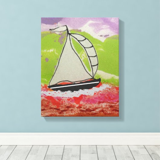 Sailboat Striping Jib Leinwanddruck (Insitu (Holzboden))