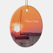 Sailboat Sunrise Circle Ornament (Rechts)