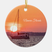 Sailboat Sunrise Circle Ornament (Vorne)