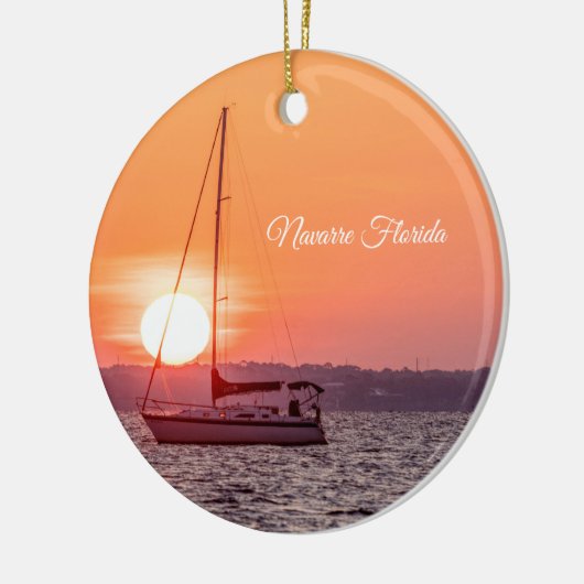 Sailboat Sunrise Circle Ornament (Links)