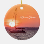 Sailboat Sunrise Circle Ornament (Hinten)