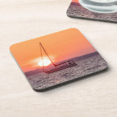 Sailboat Sunrise Getränkeuntersetzer (Linke Seite)