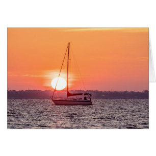 Sailboat Sunrise Grußkarte