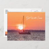 Sailboat Sunrise gut bald erhalten Postkarte (Vorne/Hinten)