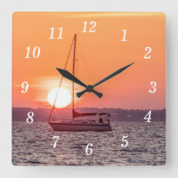 Sailboat Sunrise Wall Uhr
