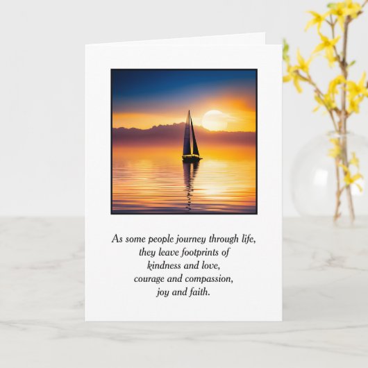 Sailboat Sunset Beileid Karte (Gelbe Blume)