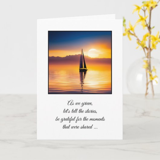 Sailboat Sunset Beileid Karte (Gelbe Blume)