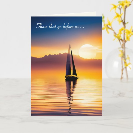 Sailboat Sunset Beileid Karte (Gelbe Blume)