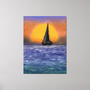 Sailboat Sunset Canvas Print - Malerei Leinwanddruck