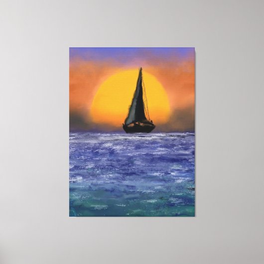 Sailboat Sunset Canvas Print - Malerei Leinwanddruck (Vorderseite)