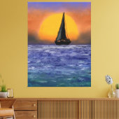 Sailboat Sunset Canvas Print - Malerei Leinwanddruck (Insitu (Wohnzimmer))