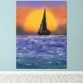 Sailboat Sunset Canvas Print - Malerei Leinwanddruck (Insitu (Holzboden))