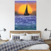 Sailboat Sunset Canvas Print - Malerei Leinwanddruck (Insitu (Schlafzimmer))