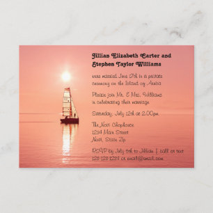 Sailboat Sunset Foto - Hochzeitsankündigung 3x5 Einladung