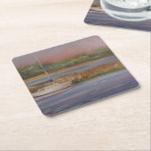 Sailboat Sunset Friedlich Marsh Serene Rechteckiger Pappuntersetzer (angewinkelt)