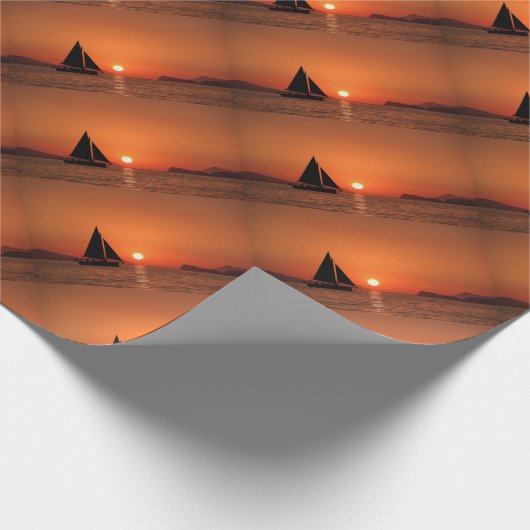 Sailboat Sunset Geschenkpapier (Ecke)