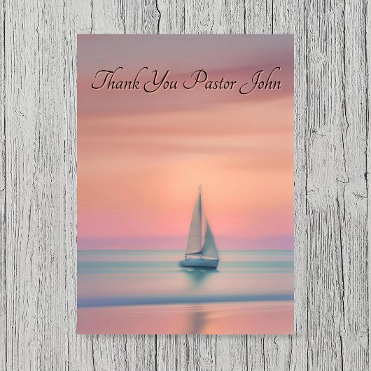 Sailboat Sunset Pastor Appreciation Dankeskarte