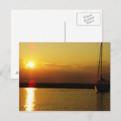 Sailboat Sunset Postcard Postkarte (Vorne/Hinten)